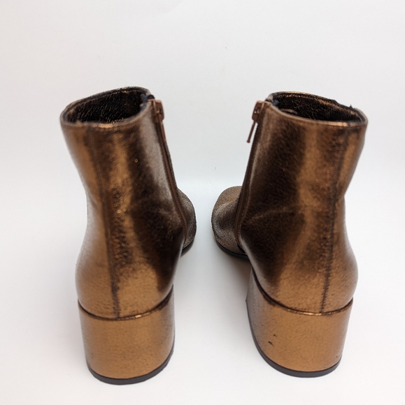 Sole Society Boot Copper Tashia Metallic Ankle Boot Size 7.5M Square Toe - Picture 11 of 16